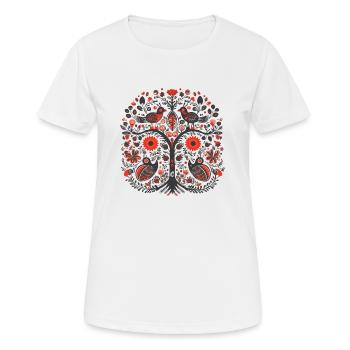 Les oiseaux vintage - T-shirt respirant Femme - blanc - Devant - AI Model Female 172 dark (172cm)