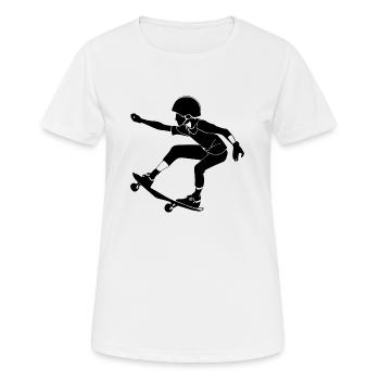 skateboard - T-shirt respirant Femme - blanc - Devant - AI Model Female 172 dark (172cm)