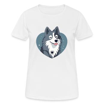 Hundeliebe - Frauen T-Shirt atmungsaktiv - Weiß - Vorne - AI Model Female 172 dark (172cm)