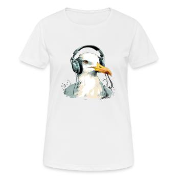 Limi la mouette audiophile - T-shirt respirant Femme - blanc - Devant - AI Model Female 172 dark (172cm)