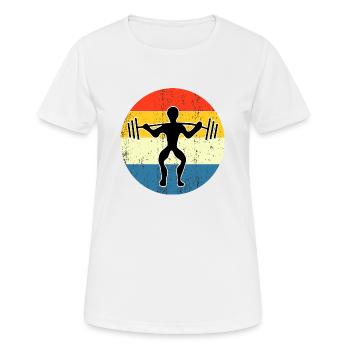 Retro Vintage workout Sunset Design - Frauen T-Shirt atmungsaktiv - Weiß - Vorne - AI Model Female 172 dark (172cm)