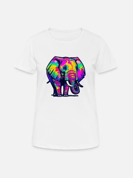 Elefant - Frauen T-Shirt atmungsaktiv - Weiß