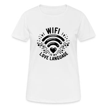 Le WIFI est mon langage d’amour - T-shirt respirant Femme - blanc - Devant - AI Model Female 172 dark (172cm)