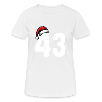 43 Numéro Noël - T-shirt respirant Femme - blanc - Devant - AI Model Female 172 dark (172cm)