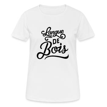 Langue de bois - T-shirt respirant Femme - blanc - Devant - AI Model Female 172 dark (172cm)