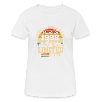 1998 Geburtstag 1998 geboren 1998 Geburtstag - Frauen T-Shirt atmungsaktiv - Weiß - Vorne - AI Model Female 172 dark (172cm)
