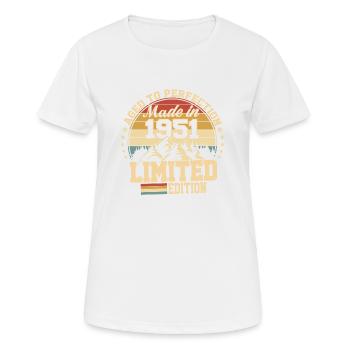 1951 birthday 1951 born in 1951 birthday - Women's Breathable T-Shirt - white - Front - AI Model Female 172 dark (172cm)