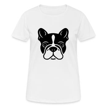 Französische Bulldogge - Frauen T-Shirt atmungsaktiv - Weiß - Vorne - AI Model Female 172 dark (172cm)