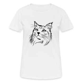 Cat, Cat Motif, Cat Face - Women's Breathable T-Shirt - white - Front - AI Model Female 172 dark (172cm)