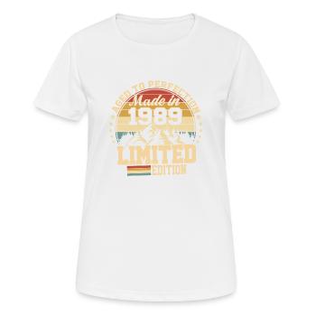1989 Geburtstag 1989 Jahrgang 1989 Geburtstag - Frauen T-Shirt atmungsaktiv - Weiß - Vorne - AI Model Female 172 dark (172cm)