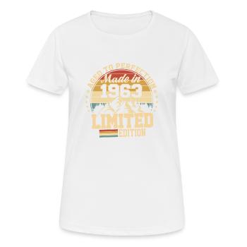 1963 Birthday 1963 Born in 1963 Birthday - Women's Breathable T-Shirt - white - Front - AI Model Female 172 dark (172cm)
