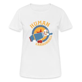 Human Cannonball Theme Party Circus Costume - Women's Breathable T-Shirt - white - Front - AI Model Female 172 dark (172cm)