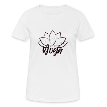 Yoga Lotusblume - Frauen T-Shirt atmungsaktiv - Weiß - Vorne - AI Model Female 172 dark (172cm)