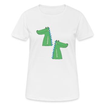 kroko zu zweit - Frauen T-Shirt atmungsaktiv - Weiß - Vorne - AI Model Female 172 dark (172cm)