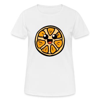 Orange Joe - Frauen T-Shirt atmungsaktiv - Weiß - Vorne - AI Model Female 172 dark (172cm)