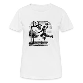 Basketball player dunk - Women's Breathable T-Shirt - white - Front - AI Model Female 172 dark (172cm)