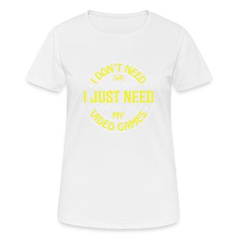Gamer Game Play Online Computer Gaming Arcade Neon - Women's Breathable T-Shirt - white - Front - AI Model Female 172 dark (172cm)