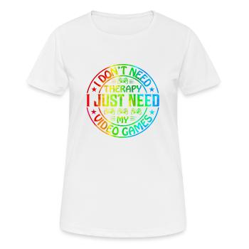 Gamer Game Play Online Computer Gaming Arcade Neon - Women's Breathable T-Shirt - white - Front - AI Model Female 172 dark (172cm)