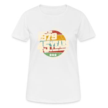 1979 Vintage Retro Classique 45 ans - T-shirt respirant Femme - blanc - Devant - AI Model Female 172 dark (172cm)