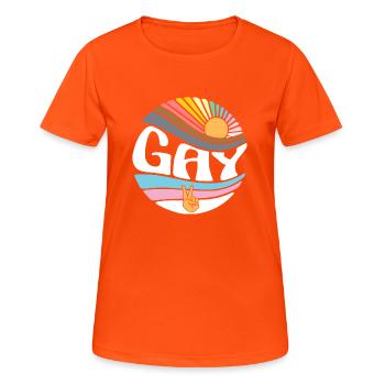 Groovy LGBT Rights Pride - Vintage Gay Lesbian - Women's Breathable T-Shirt - neon orange - Front - AI Model Female 172 dark (172cm)