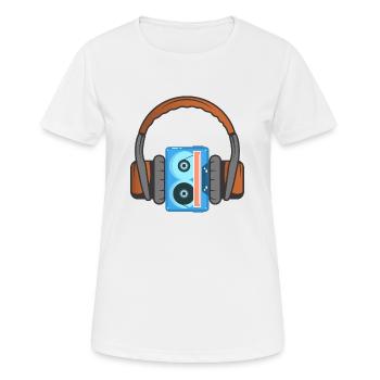 Headphones and audio cassette - Women's Breathable T-Shirt - white - Front - AI Model Female 172 dark (172cm)