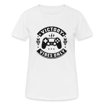 Vibrations de victoire uniquement - T-shirt respirant Femme - blanc - Devant - AI Model Female 172 dark (172cm)