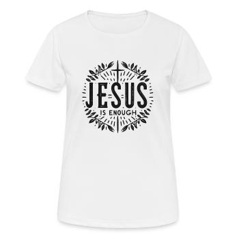 Jesus is Enough - Women's Breathable T-Shirt - white - Front - AI Model Female 172 dark (172cm)