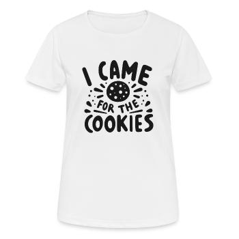 Je suis venu pour les cookies - T-shirt respirant Femme - blanc - Devant - AI Model Female 172 dark (172cm)