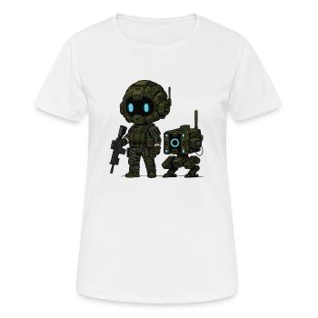 Nova-Sentinel mit Sidekick Byte! - Frauen T-Shirt atmungsaktiv - Weiß - Vorne - AI Model Female 172 dark (172cm)