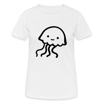 Qualle - Frauen T-Shirt atmungsaktiv - Weiß - Vorne - AI Model Female 172 dark (172cm)