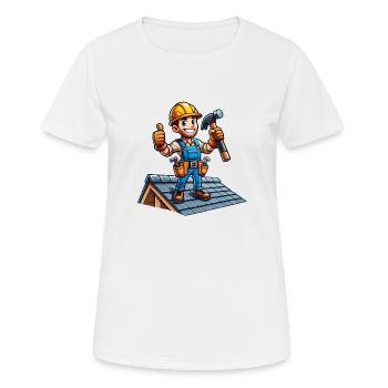 roofer - Women's Breathable T-Shirt - white - Front - AI Model Female 172 dark (172cm)