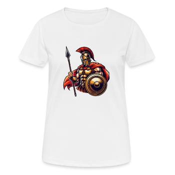 Spartaner - Frauen T-Shirt atmungsaktiv - Weiß - Vorne - AI Model Female 172 dark (172cm)
