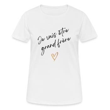 Ich werde großer Bruder sein - Bald großer Bruder - Frauen T-Shirt atmungsaktiv - Weiß - Vorne - AI Model Female 172 dark (172cm)