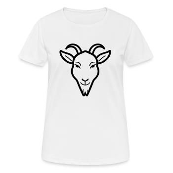 Ziegenbock - Frauen T-Shirt atmungsaktiv - Weiß - Vorne - AI Model Female 172 dark (172cm)