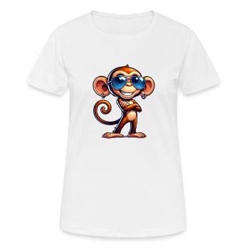 affe sonnenbrille - Frauen T-Shirt atmungsaktiv - Weiß - Vorne - AI Model Female 172 dark (172cm)
