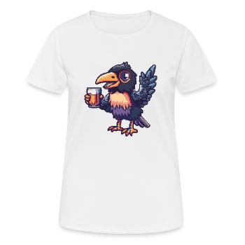 Bière Raven Crow Pixel - T-shirt respirant Femme - blanc - Devant - AI Model Female 172 dark (172cm)