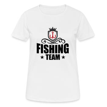 Fishing Team Fishing Hook - Women's Breathable T-Shirt - white - Front - AI Model Female 172 dark (172cm)