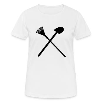Râteau et une pelle - T-shirt respirant Femme - blanc - Devant - AI Model Female 172 dark (172cm)