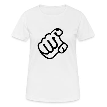 Hand - Frauen T-Shirt atmungsaktiv - Weiß - Vorne - AI Model Female 172 dark (172cm)