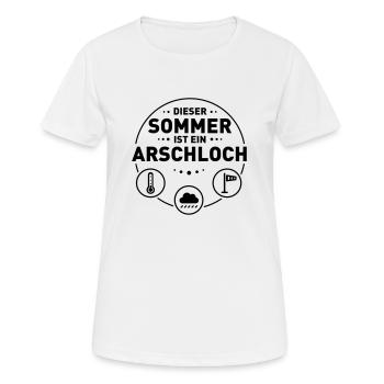 Dieser Sommer ist ein Arschloch - Frauen T-Shirt atmungsaktiv - Weiß - Vorne - AI Model Female 172 dark (172cm)