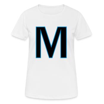lettre M vecteur - T-shirt respirant Femme - blanc - Devant - AI Model Female 172 dark (172cm)