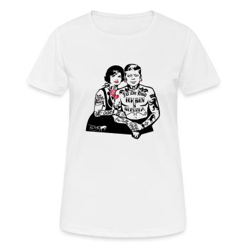 Pour The Hood - Berlin (pour les fonds clairs) - T-shirt respirant Femme - blanc - Devant - AI Model Female 172 dark (172cm)