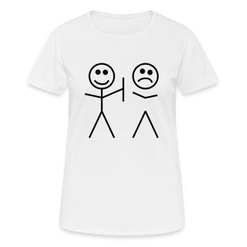 gemeines strichmännchen humor - Frauen T-Shirt atmungsaktiv - Weiß - Vorne - AI Model Female 172 dark (172cm)