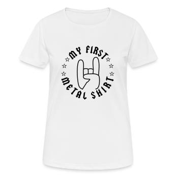 Mon premier T-shirt de métal - T-shirt respirant Femme - blanc - Devant - AI Model Female 172 dark (172cm)
