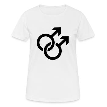 Schwul - Frauen T-Shirt atmungsaktiv - Weiß - Vorne - AI Model Female 172 dark (172cm)