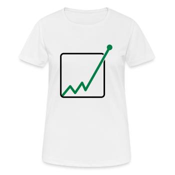 gewinn durch die decke linie diagramm pfeil aufste - Frauen T-Shirt atmungsaktiv - Weiß - Vorne - AI Model Female 172 dark (172cm)