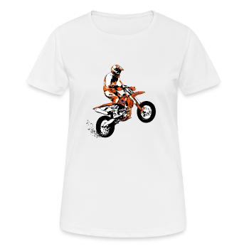 Supermoto Racer - Frauen T-Shirt atmungsaktiv - Weiß - Vorne - AI Model Female 172 dark (172cm)