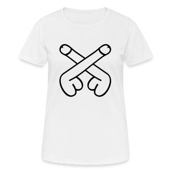 dicks symbol - Frauen T-Shirt atmungsaktiv - Weiß - Vorne - AI Model Female 172 dark (172cm)