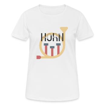 Horn - Frauen T-Shirt atmungsaktiv - Weiß - Vorne - AI Model Female 172 dark (172cm)