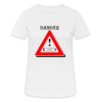 Danger, tired mom - Women's Breathable T-Shirt - white - Front - AI Model Female 172 dark (172cm)